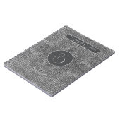 Grey Alligator Leather Scales Reptile Monogram ノートブック (左側)