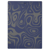 Grey and Blue Abstract Swirly Pattern Personalised クリップボード (裏面)