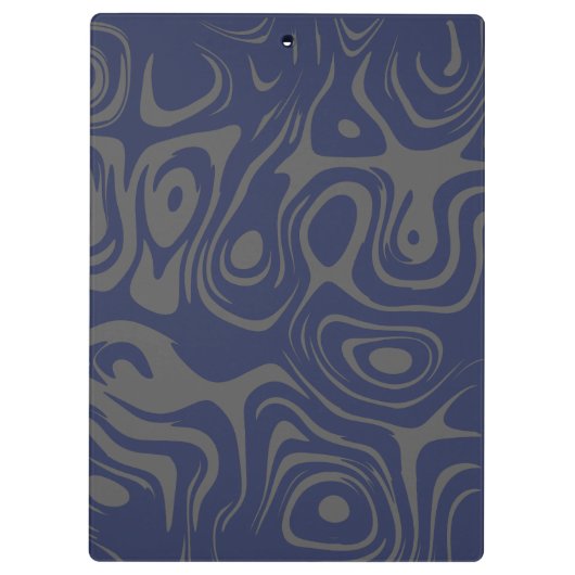 Grey and Blue Abstract Swirly Pattern Personalised クリップボード (裏面)