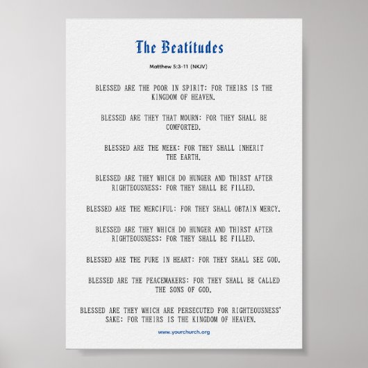 Grey and Blue Beatitudes Inspiration ポスター (正面)