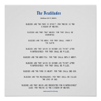 Grey and Blue Beatitudes Inspiration ポスター