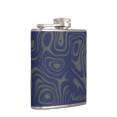 Grey and Blue Cool Abstract Pattern Personalised フラスク (右)