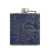 Grey and Blue Cool Abstract Pattern Personalised フラスク (裏面)
