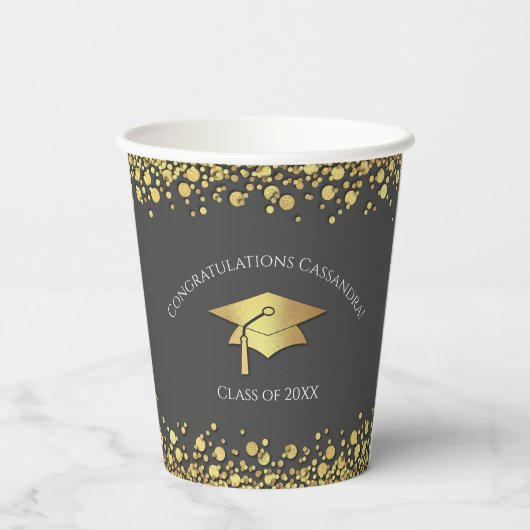 Grey and Gold Graduation 紙コップ (裏面)
