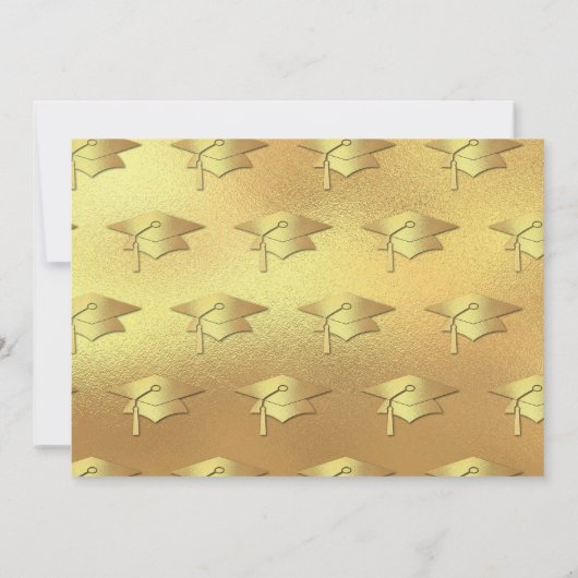 Grey and Gold Graduation Announcement 招待状 (裏面)