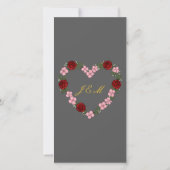 Grey and gold wedding program - Floral Heart (裏面)