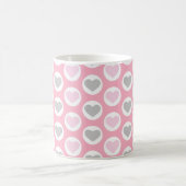 Grey and Pink Hearts Coffee Cup Valentine's Mug コーヒーマグカップ (中央)