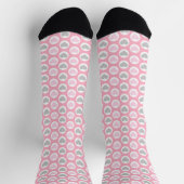 Grey and Pink Hearts Socks Valentine's Present ソックス (上部)