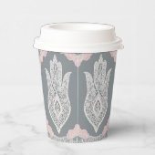 Grey and pink patterns AI art  紙コップ (右)