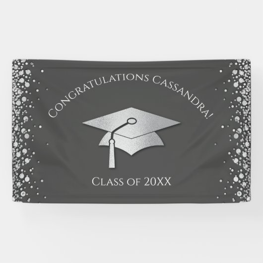 Grey and Silver Graduation 横断幕 (横)