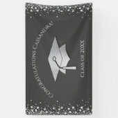 Grey and Silver Graduation 横断幕 (縦)