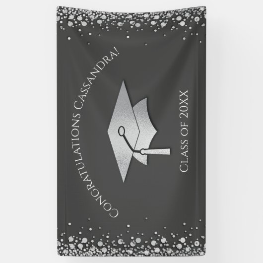 Grey and Silver Graduation 横断幕 (縦)