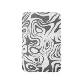 Grey and White Abstract Swirly Pattern バスマット (正面縦)