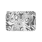 Grey and White Abstract Swirly Pattern バスマット (正面)