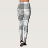 Grey and White Checkered Crosshatch Plaid レギンス (裏面)