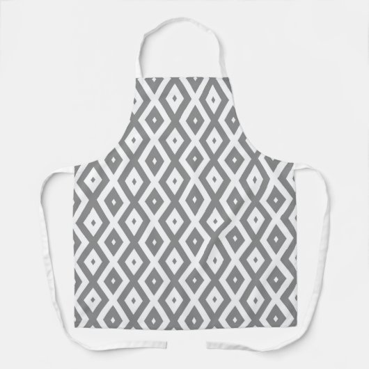 Grey and white diamond pattern エプロン (正面)
