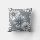 Grey and White Floral クッション (裏面)