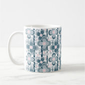 Grey and white floral pattern  gray コーヒーマグカップ (左)