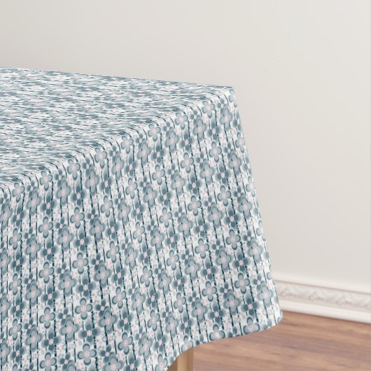 Grey and white floral pattern  gray テーブルクロス (インサイチュ)