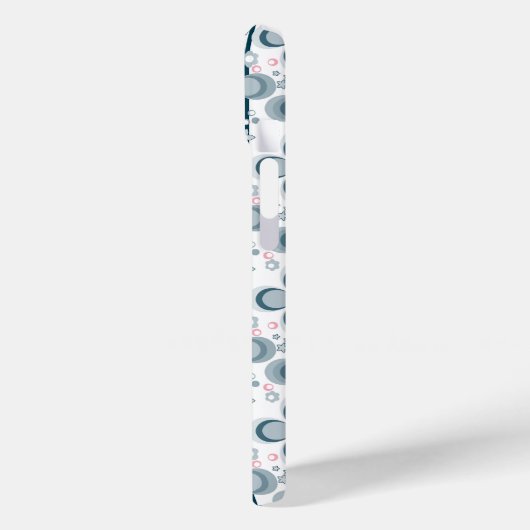 Grey and white floral pattern  gray Case-Mate iPhoneケース (裏面 / 左)