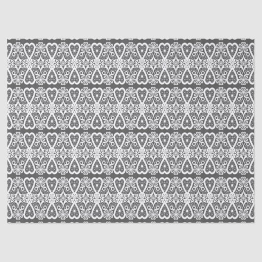 Grey and white lace pattern 薄葉紙 (正面)