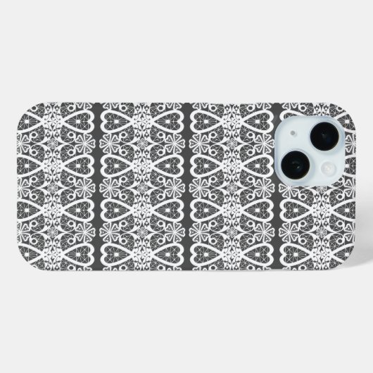 Grey and white lace pattern Case-Mate iPhoneケース (裏面 (横))