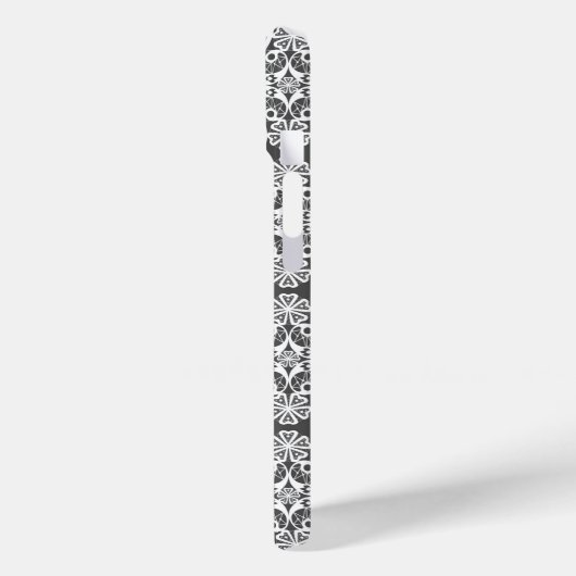 Grey and white lace pattern Case-Mate iPhoneケース (裏面 / 左)