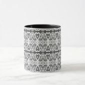 Grey and white lace pattern coffee mug マグカップ (中央)