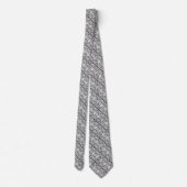 Grey and white lace pattern neck tie ネクタイ (裏面)