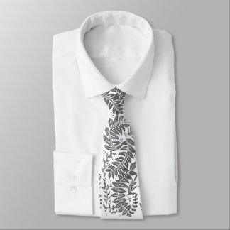 Grey and White Patterned Necktie ネクタイ
