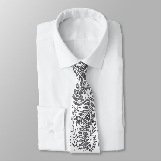 Grey and White Patterned Necktie ネクタイ (タイ)