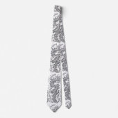 Grey and White Patterned Necktie ネクタイ (正面)