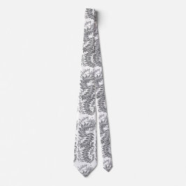 Grey and White Patterned Necktie ネクタイ