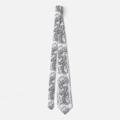 Grey and White Patterned Necktie ネクタイ (裏面)