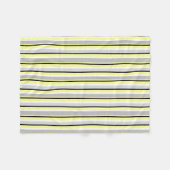 Grey and Yellow Stripes フリースブランケット (正面(横))