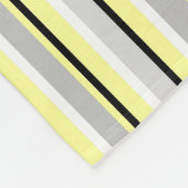 Grey and Yellow Stripes フリースブランケット (角)