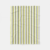 Grey and Yellow Stripes フリースブランケット (正面)