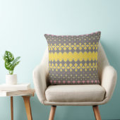 Grey and yellow Throw Pillow クッション (椅子)