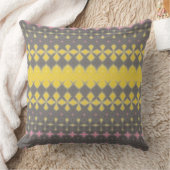 Grey and yellow Throw Pillow クッション (ブランケット)