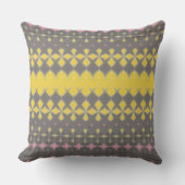 Grey and yellow Throw Pillow クッション (正面)
