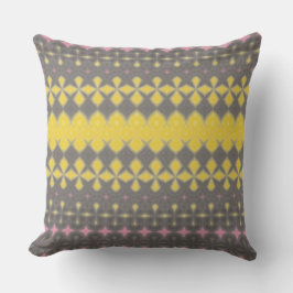 Grey and yellow Throw Pillow クッション