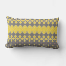 Grey and yellow Throw Pillow ランバークッション