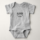 Grey Baby Bodysuit Neutral - Solid Onesie  ベビーボディスーツ (正面)