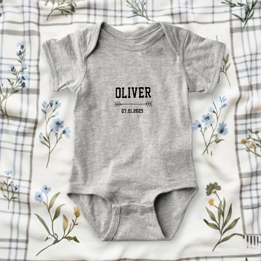 Grey Baby Bodysuit Neutral - Solid Onesie  ベビーボディスーツ