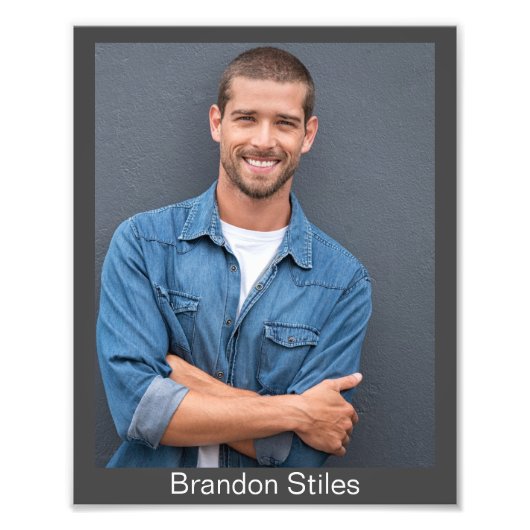 Grey Background Headshots for Actors - 8x10 Prints フォトプリント (正面)