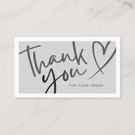 Grey / Black Aesthetic Thank You Card コーリングカード (正面)