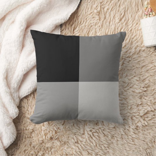 Grey & Black Art Pattern Pillow クッション (ブランケット)