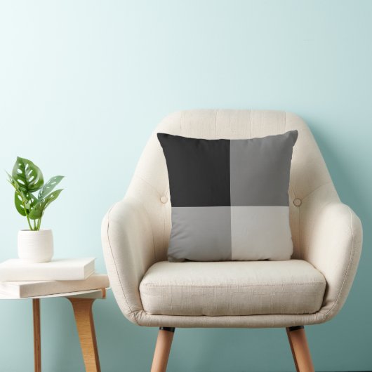 Grey & Black Art Pattern Pillow クッション (椅子)