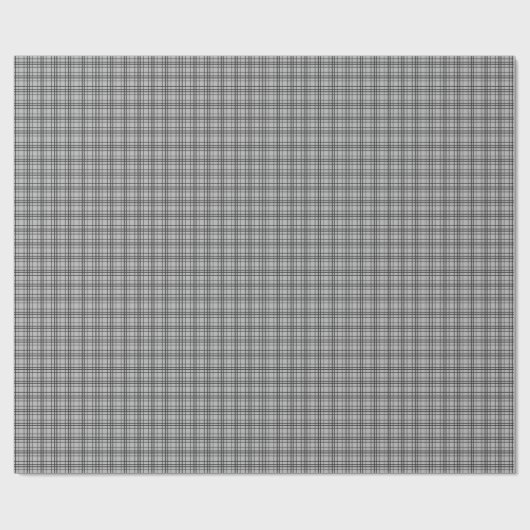 Grey black checkered lines ラッピングペーパー (フラット)