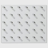 Grey Black Graduation Text with Cap ラッピングペーパー (フラット)